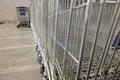 Shopping carts lined up Royalty Free Stock Photo