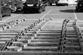 Shopping carts parking at a shopping mall Royalty Free Stock Photo