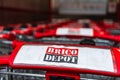 Shopping carts seen outside a Brico Depot construction materials and decoration store in Bucharest, Romania, 2020 Royalty Free Stock Photo