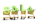 Shopping carts, selling, letter 3d rener