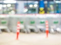 Blurred shopping carts on a parking lot Royalty Free Stock Photo