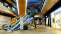 Shopping center interior with escalator in Miami, USA