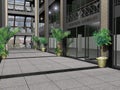 Shopping center internal design 3D illustration