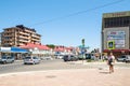 Shopping center on Sovetov street in Abinsk city