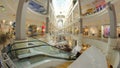 Shopping centre inside interior on Zemlyanoy Val street, Sadovoye ring in Moscow timelapse