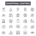 Shopping centres line icons, signs, vector set, linear concept, outline illustration