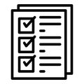 Shopping checklist icon, outline style