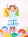 Shopping child. little girl holding shopping bags