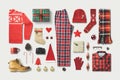 Shopping for Christmas Flat lat Lay Royalty Free Stock Photo