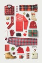 Shopping for Christmas Flat lat Lay Royalty Free Stock Photo