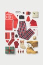Shopping for Christmas Flat lat Lay