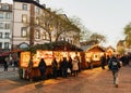 Shopping at Christmas Market with people having fun