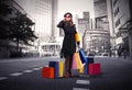 Shopping in the city Royalty Free Stock Photo