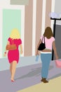 Shopping in the City - Illustration