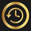 Shopping clock or stock time or sale hours simple gold icon for apps and websites Royalty Free Stock Photo