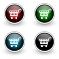 Shopping colored button set Royalty Free Stock Photo