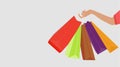 Shopping with colorful shopping bags