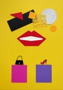 Shopping concept fashion collage