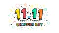 11.11 Shopping day banner template. Global shopping world day Sale on colorful background. 11.11 Crazy sales online