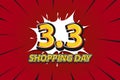 Shopping day font expression pop art style vector design Royalty Free Stock Photo