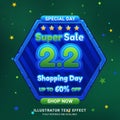 2.2 Shopping day sale banner background