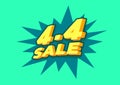 4.4 Shopping day sale poster or flyer design. 4.4 Crazy sales online.