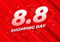 8.8 Shopping day sale poster or flyer design. 8.8 Crazy sales online.