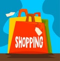 Shopping dependence, bad habit and addiction of modern society vector Illustration