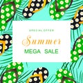 Shopping design, vector illustration. Flip-flop with pattern. Summer sale.