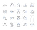Shopping district line icons collection. Boutiques, Malls, Markets, Pedestrian, Stores, Fashion, Retail vector and