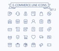 Shopping and ecommerce vector outline mini line icons set. 24x24 px. Pixel Perfect. Editable stroke.