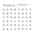 Shopping editable pixel ui icons set