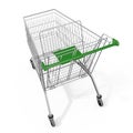 A shopping empty trolley cart