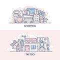 Shopping event and tattoo parlor banner template