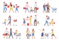 Shopping Family Icon Set