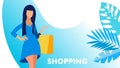 Shopping, Fashion Boutique Sale Vector Banner