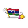Shopping flag gambia mascot shape the character