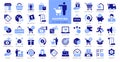 Shopping Flat Icons collection - Blue Flat Style Bi-color web icon set. Royalty Free Stock Photo