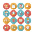 Shopping flat icons set Royalty Free Stock Photo