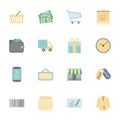 Shopping flat icons set Royalty Free Stock Photo