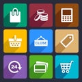 Shopping Flat Icons Set 36 Royalty Free Stock Photo