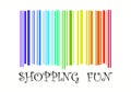 Shopping Fun with barcode in rainbow colors
