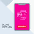 shopping, garments, buy, online, shop Line Icon in Mobile for Download Page