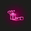 Shopping, gift neon style icon. Simple thin line, outline vector of shopping icons for ui and ux, website or mobile application