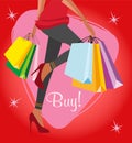 Shopping girl background Royalty Free Stock Photo