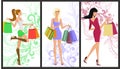 Shopping girl banner Royalty Free Stock Photo