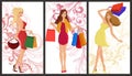 Shopping girl banner Royalty Free Stock Photo