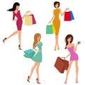 Shopping girl figures