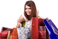 Shopping girl with group bag. Royalty Free Stock Photo