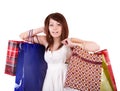 Shopping girl with group bag. Royalty Free Stock Photo